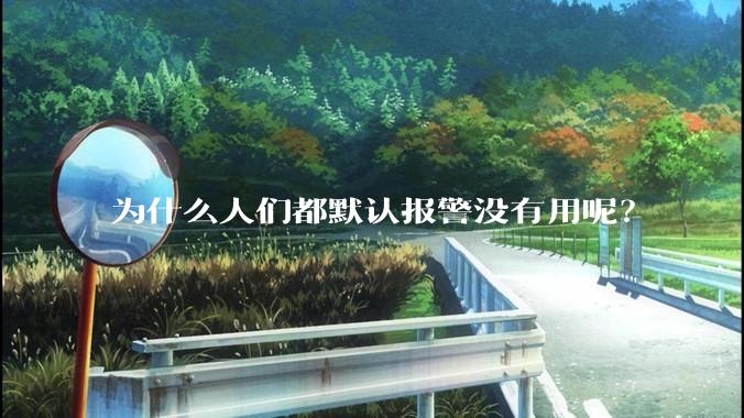 为什么人们都默认报警没有用呢?