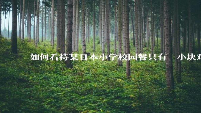 如何看待某日本小学校园餐只有一小块鸡肉?