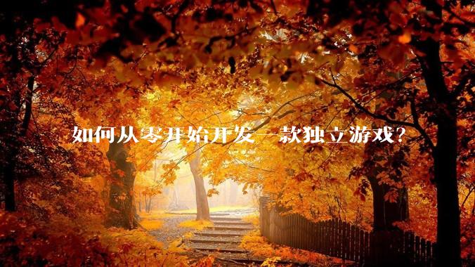 如何从零开始开发一款独立游戏?