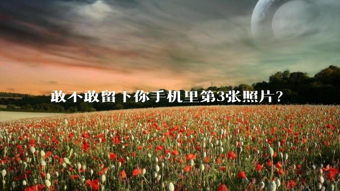 敢不敢留下你手机里第3张照片?