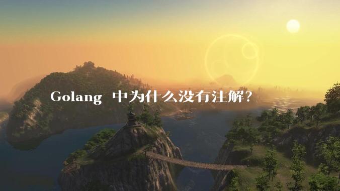 Golang 中为什么没有注解?