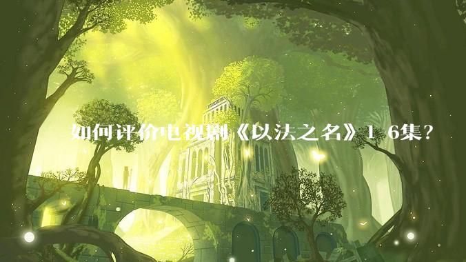 如何评价电视剧《以法之名》1-6集?
