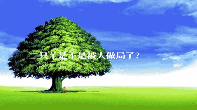 三只羊是不是被人做局了?