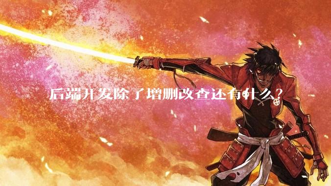 后端开发除了增删改查还有什么?