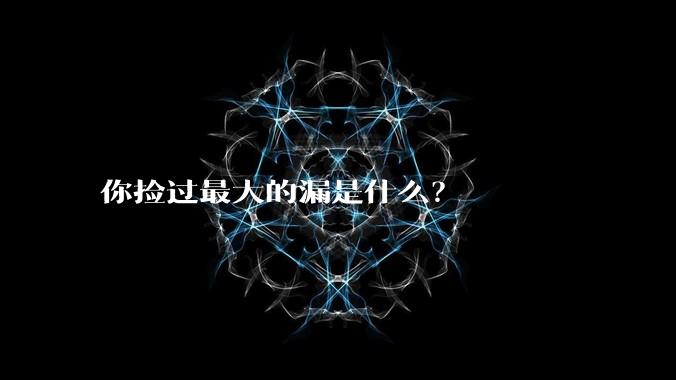 你捡过最大的漏是什么?