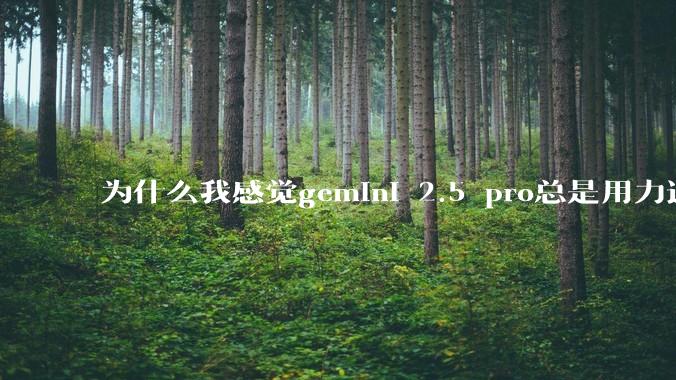 为什么我感觉gemini 2.5 pro总是用力过猛?
