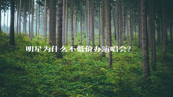 明星为什么不低价办演唱会?
