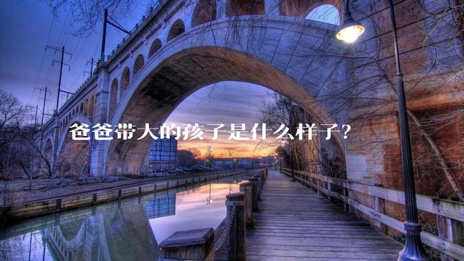 爸爸带大的孩子是什么样子?