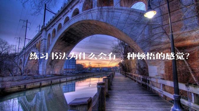 练习书法为什么会有一种顿悟的感觉?