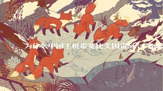 为什么中国主机带宽比美国贵5倍(原来错误的10000倍),比如阿里云?