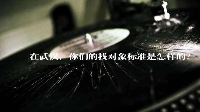 在武汉,你们的找对象标准是怎样的?
