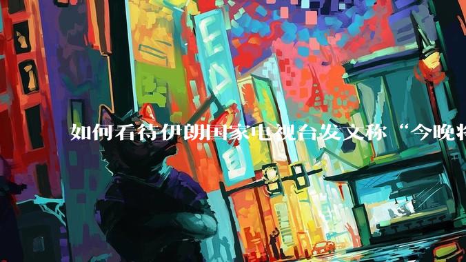 如何看待伊朗国家电视台发文称“今晚将会发生一件大事,让世界铭记几个世纪”?