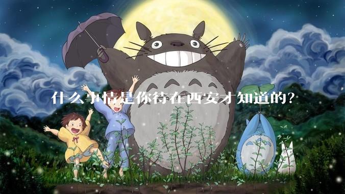 什么事情是你待在西安才知道的?