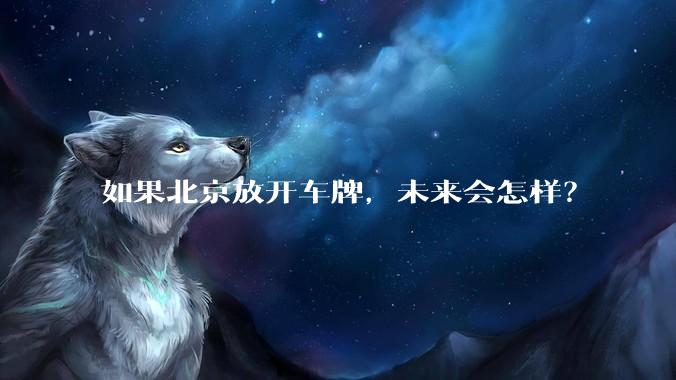 如果北京放开车牌,未来会怎样?