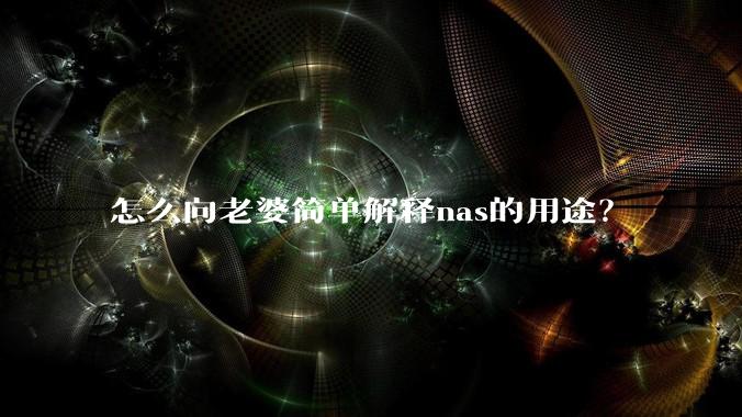 怎么向老婆简单解释nas的用途?