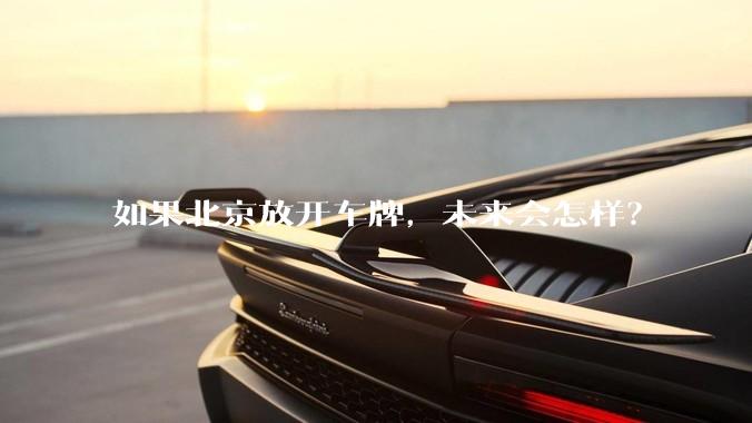 如果北京放开车牌,未来会怎样?