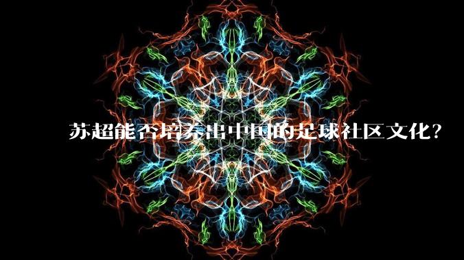 苏超能否培养出中国的足球社区文化?