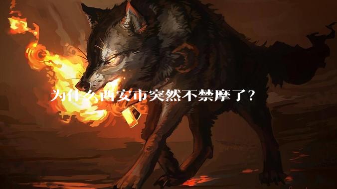 为什么西安市突然不禁摩了?