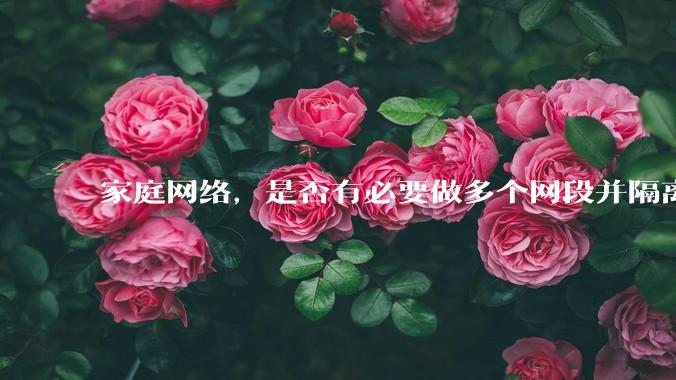家庭网络,是否有必要做多个网段并隔离?