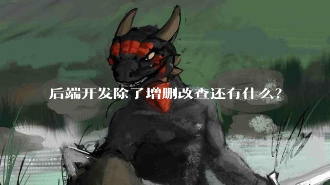 后端开发除了增删改查还有什么?