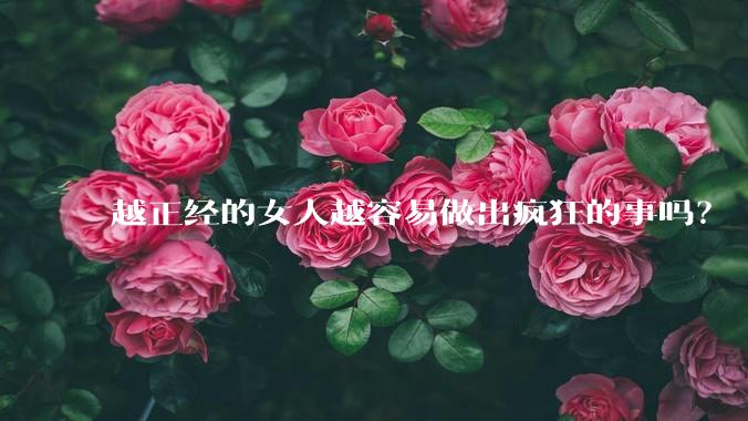 越正经的女人越容易做出疯狂的事吗?