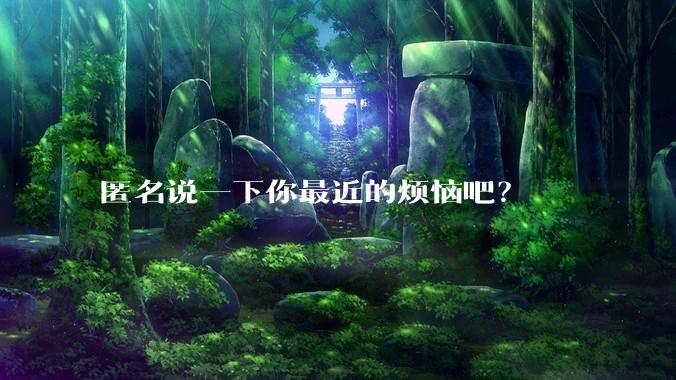匿名说一下你最近的烦恼吧?