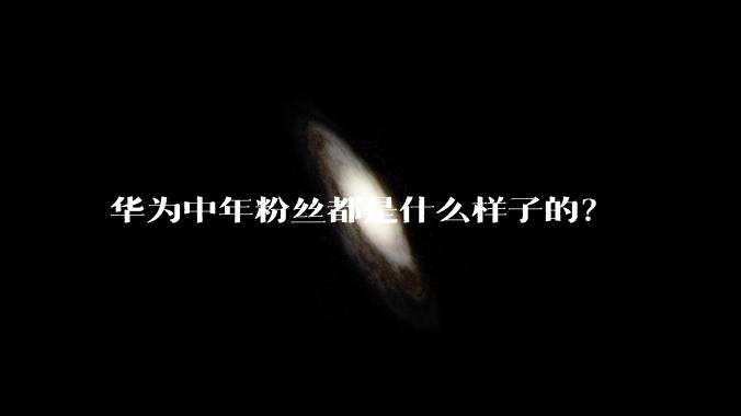 华为中年粉丝都是什么样子的?