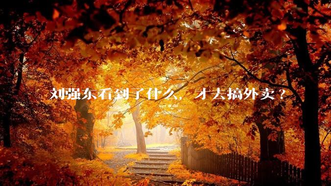 刘强东看到了什么,才去搞外卖?