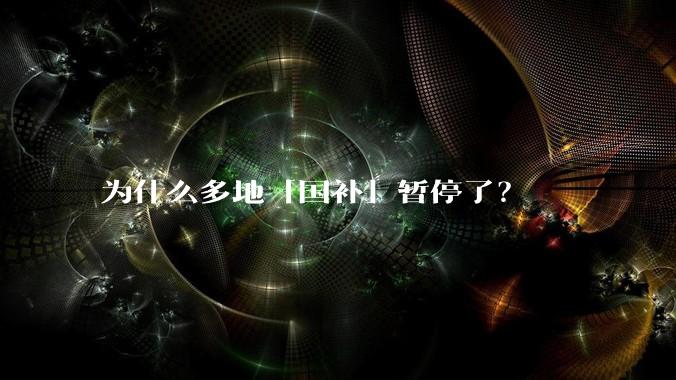 为什么多地「国补」暂停了?