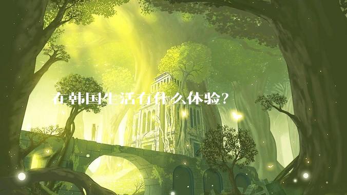 在韩国生活有什么体验?