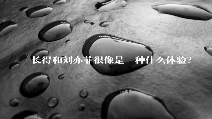 长得和刘亦菲很像是一种什么体验?